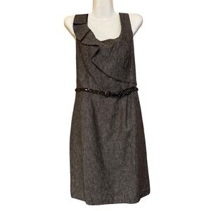 AGB Women’s Brown Linen Blend Sculpted Sheath Dress Size 12 NWT